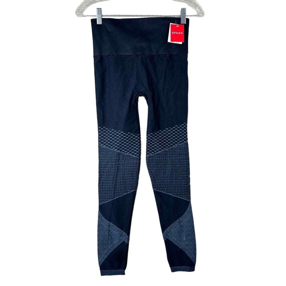 NWT Spanx Medium Seamless Moto Legging Indigo Sky N/A High Waist Textured 50200R